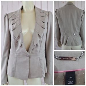 White House Black Market Jacket Blazer 8 10 Taupe